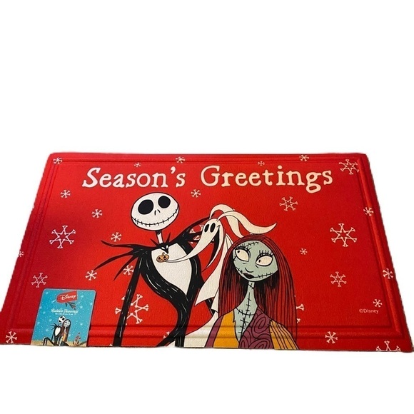 Disney Nightmare Before Christmas Jack Skellington Rubber Doormat Red Zero - Picture 1 of 4